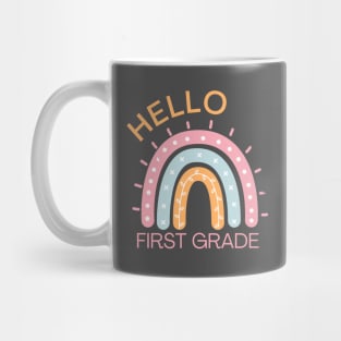 Hello First Grade Boho Rainbow Back to School Mug